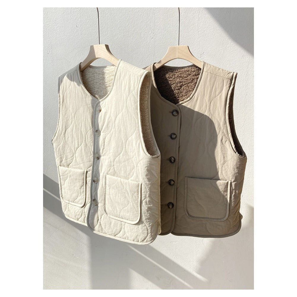 Veste matelassée réversible avec doublure polaire pour femmes – Oria