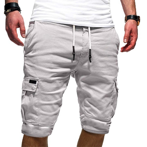 Short cargo décontracté homme avec cordon de serrage | Multiples poches