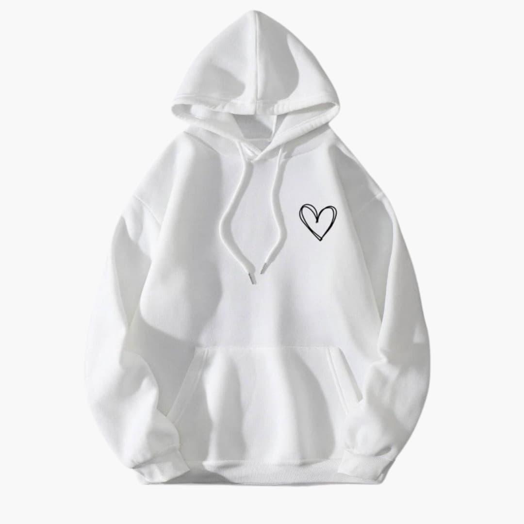 Sweat à capuche femme | Imprimé cœur
