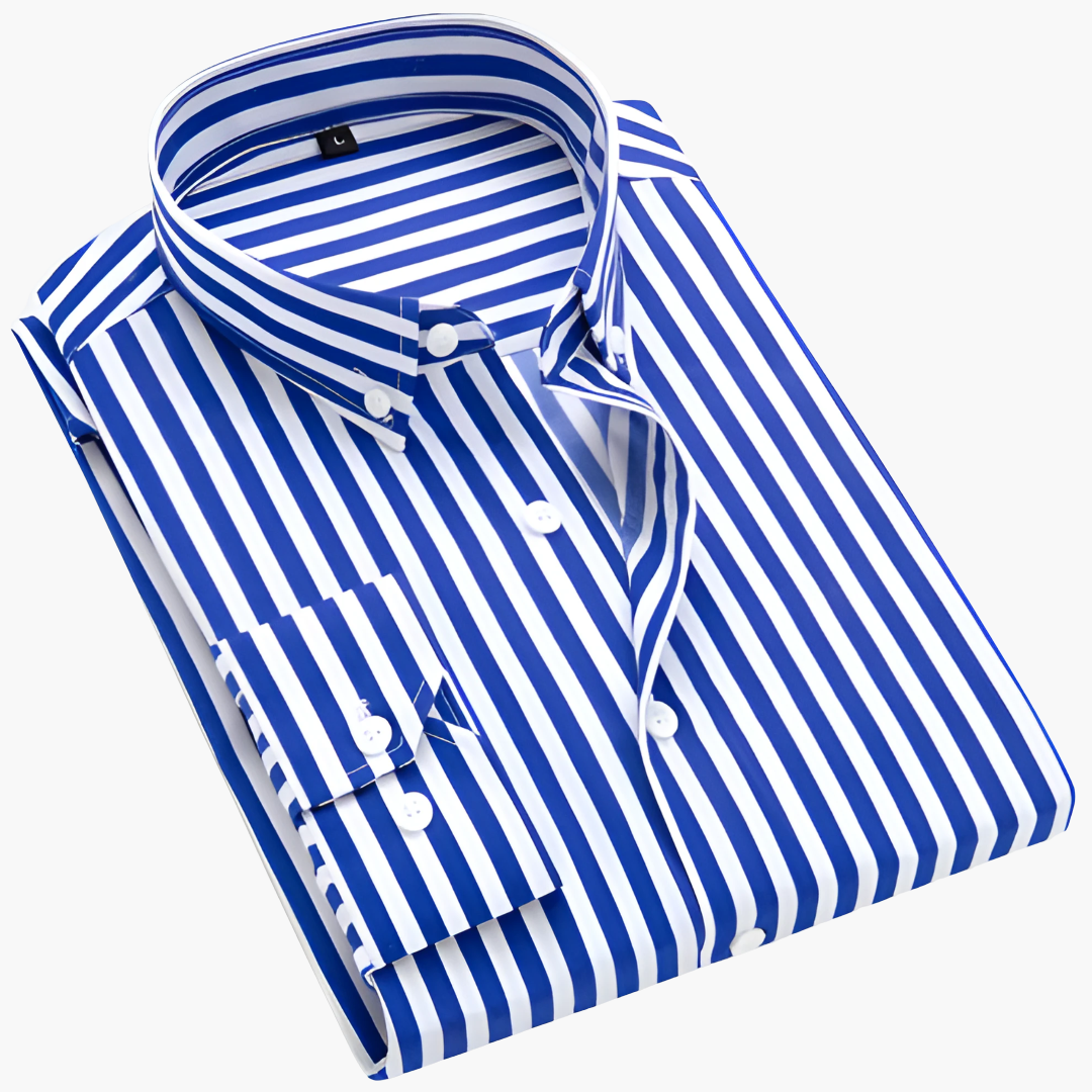 Chemise classique rayée pour homme | Manches longues