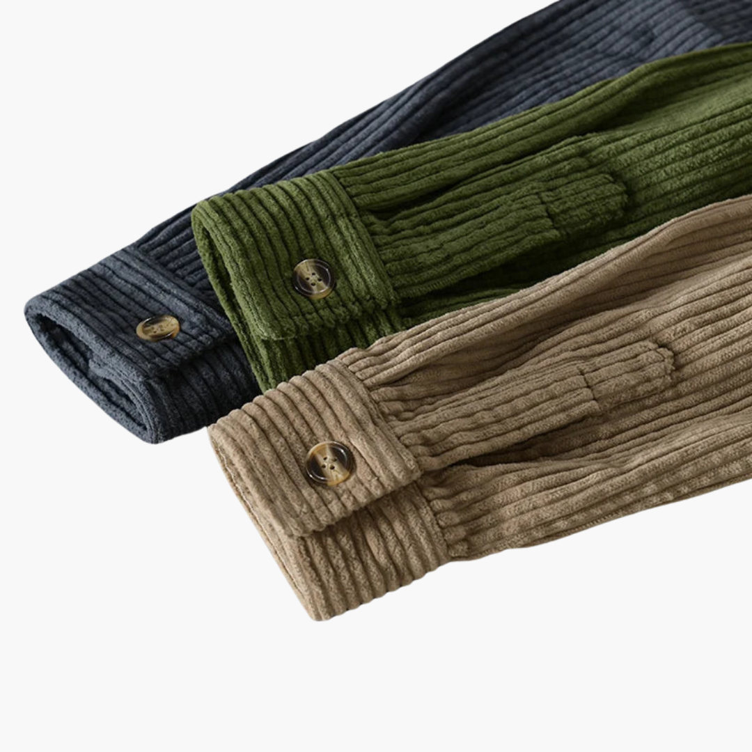 Chemise oversize en velours côtelé homme | Manches longues
