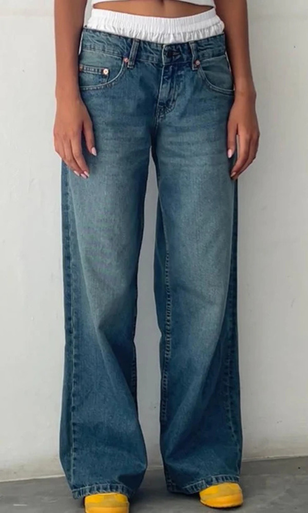 Jean baggy stretch femme | Long