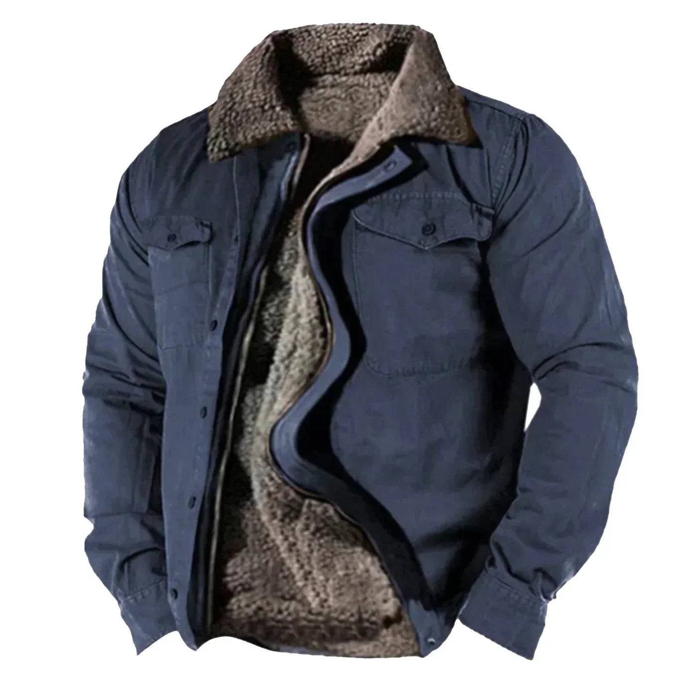 Veste d'hiver courte en polaire chaude pour homme