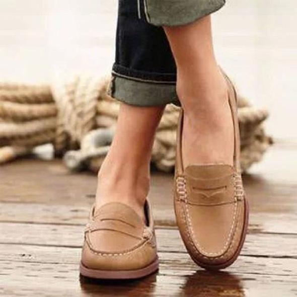 Mocassins plats de travail femme | Enfiler