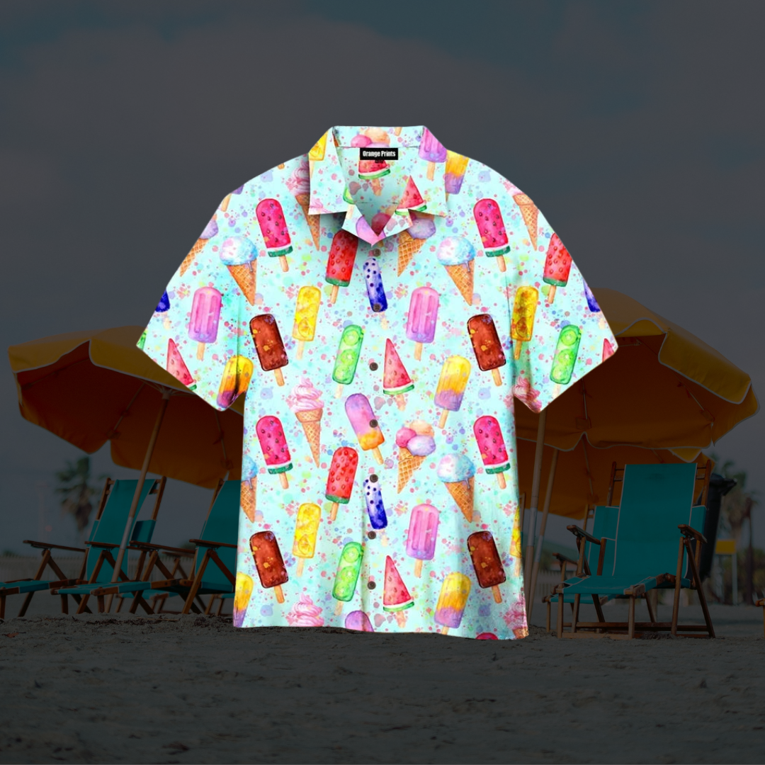 Chemise d'été homme à motif graphique | manches courtes