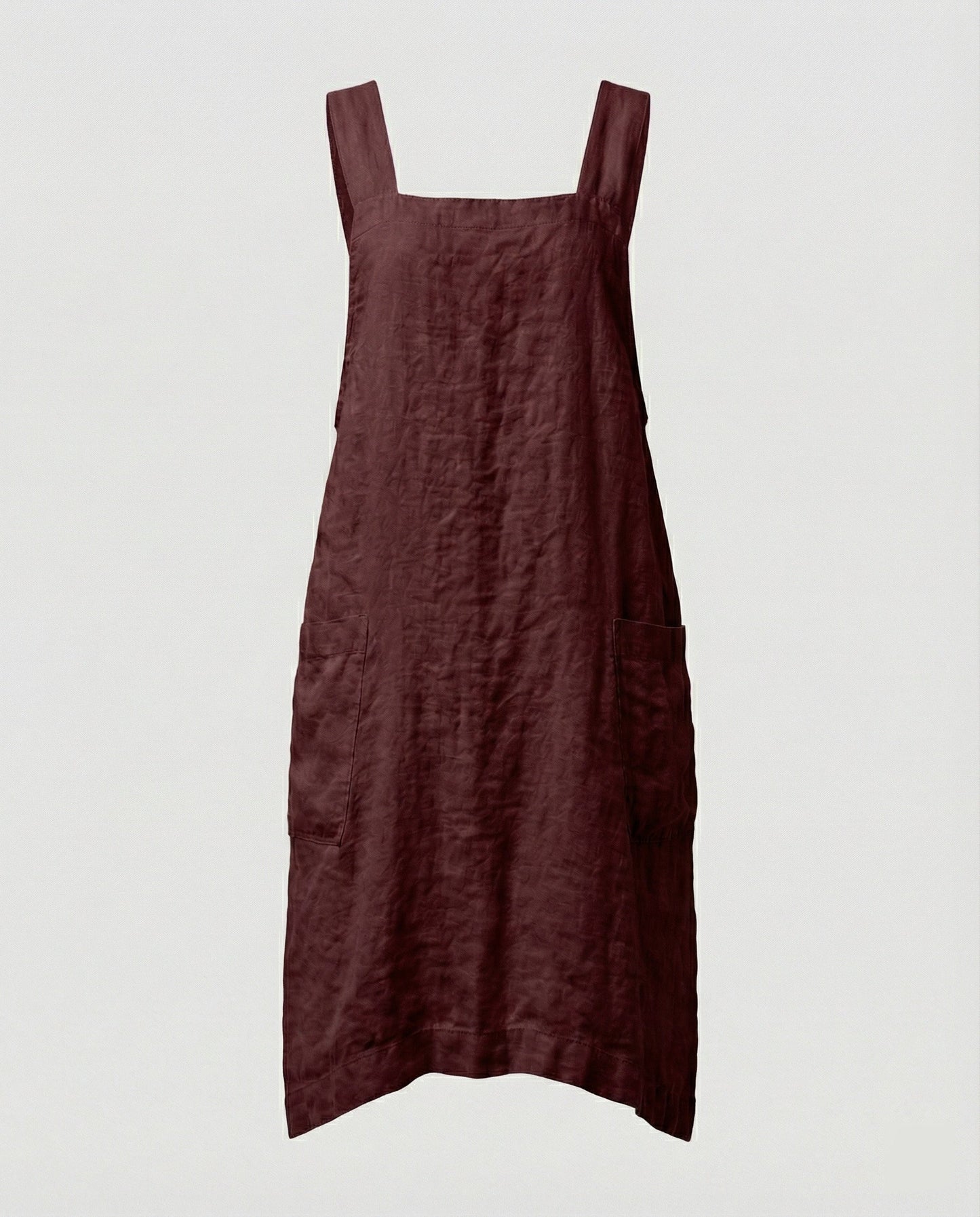 Women's Sleeveless Square Neck Pinafore Dress | with Pockets