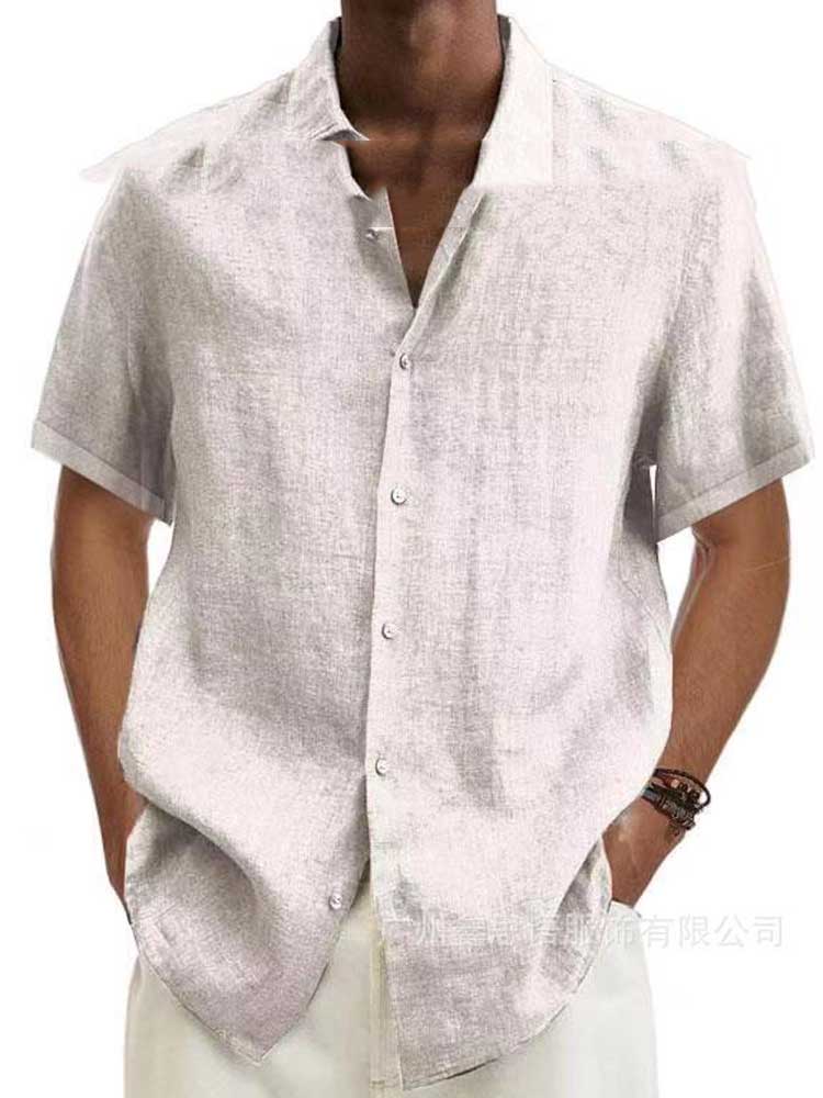 Chemise en lin décontractée homme | Manches courtes