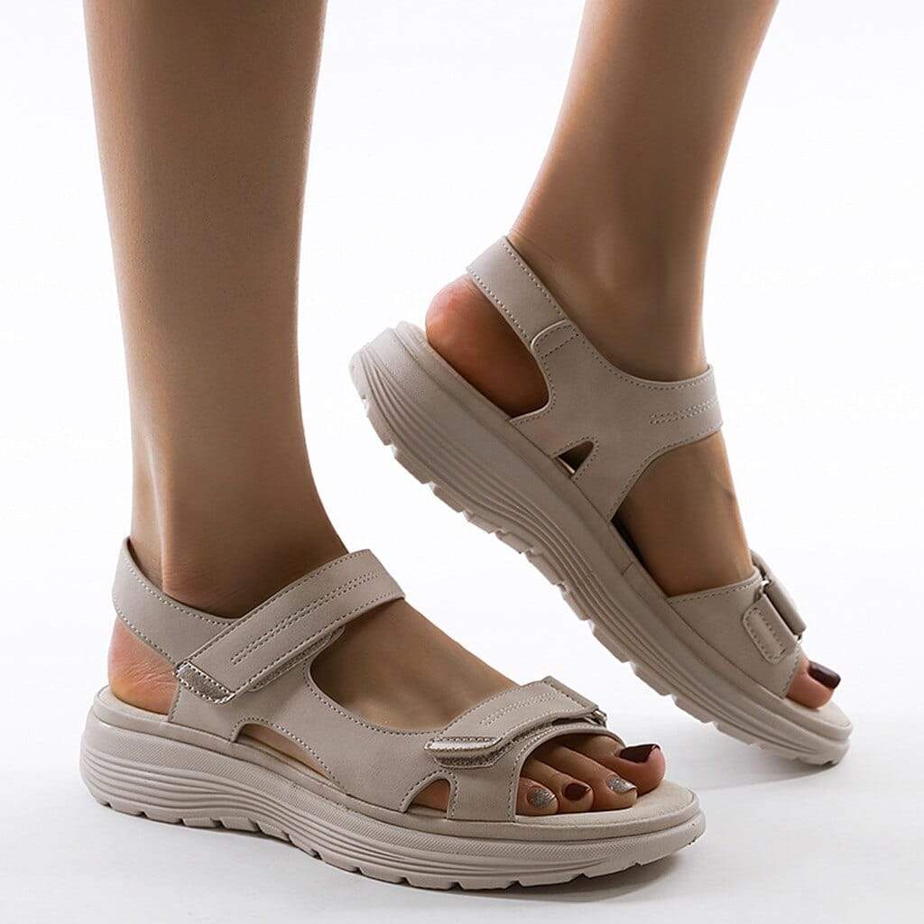 Sandalias de plataforma casuales para mujer | Con cierre de velcro