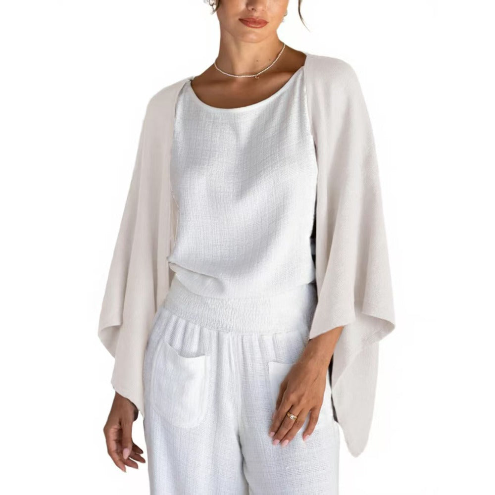 Cardigan tricoté à ouverture devant pour femmes - Fatima