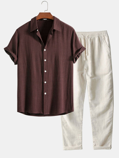 Herren Kurzarmhemd und Hose | Sommer-Set