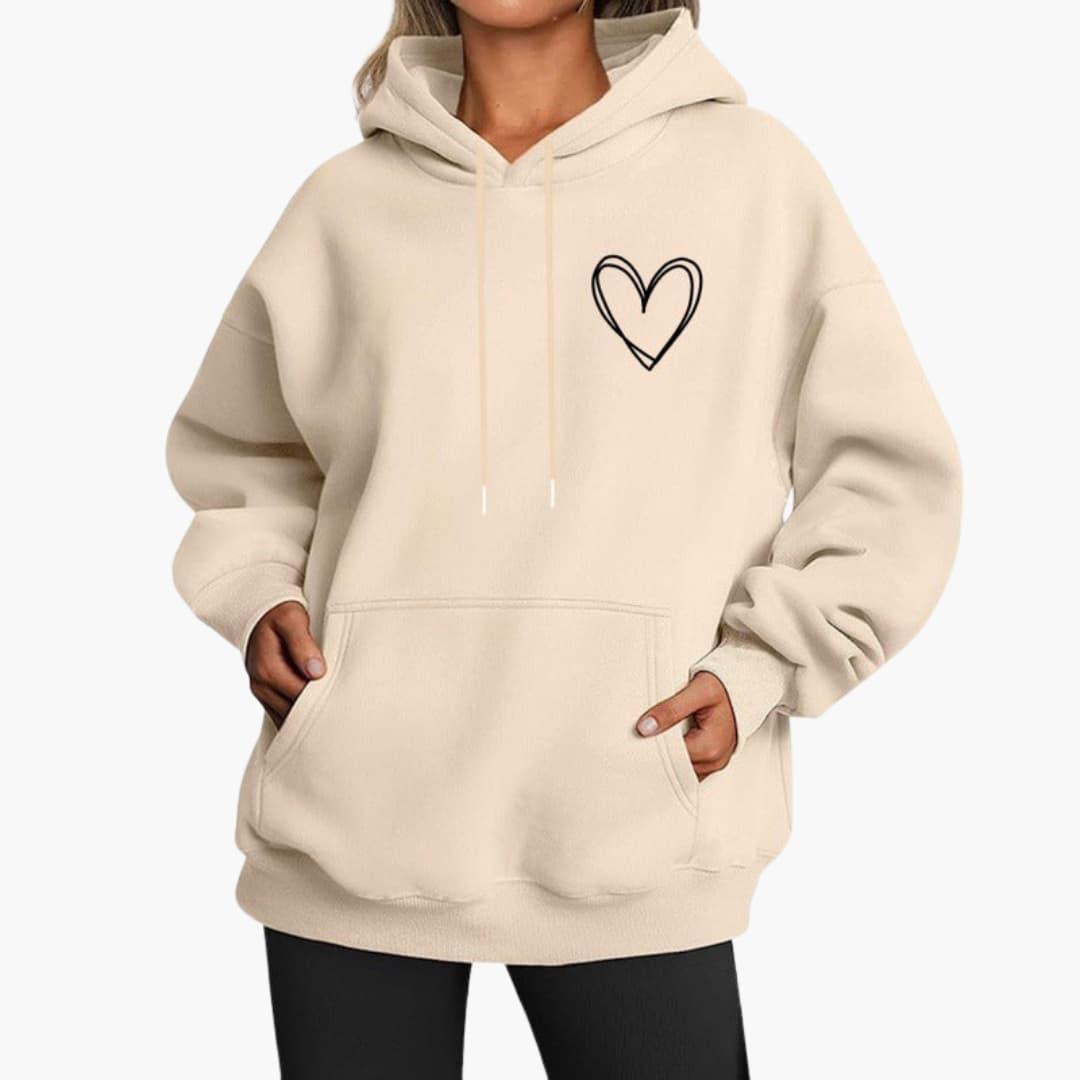 Sweat à capuche femme | Imprimé cœur