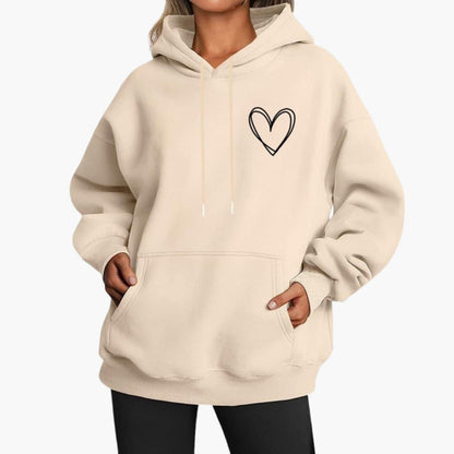 Sweat à capuche femme | Imprimé cœur
