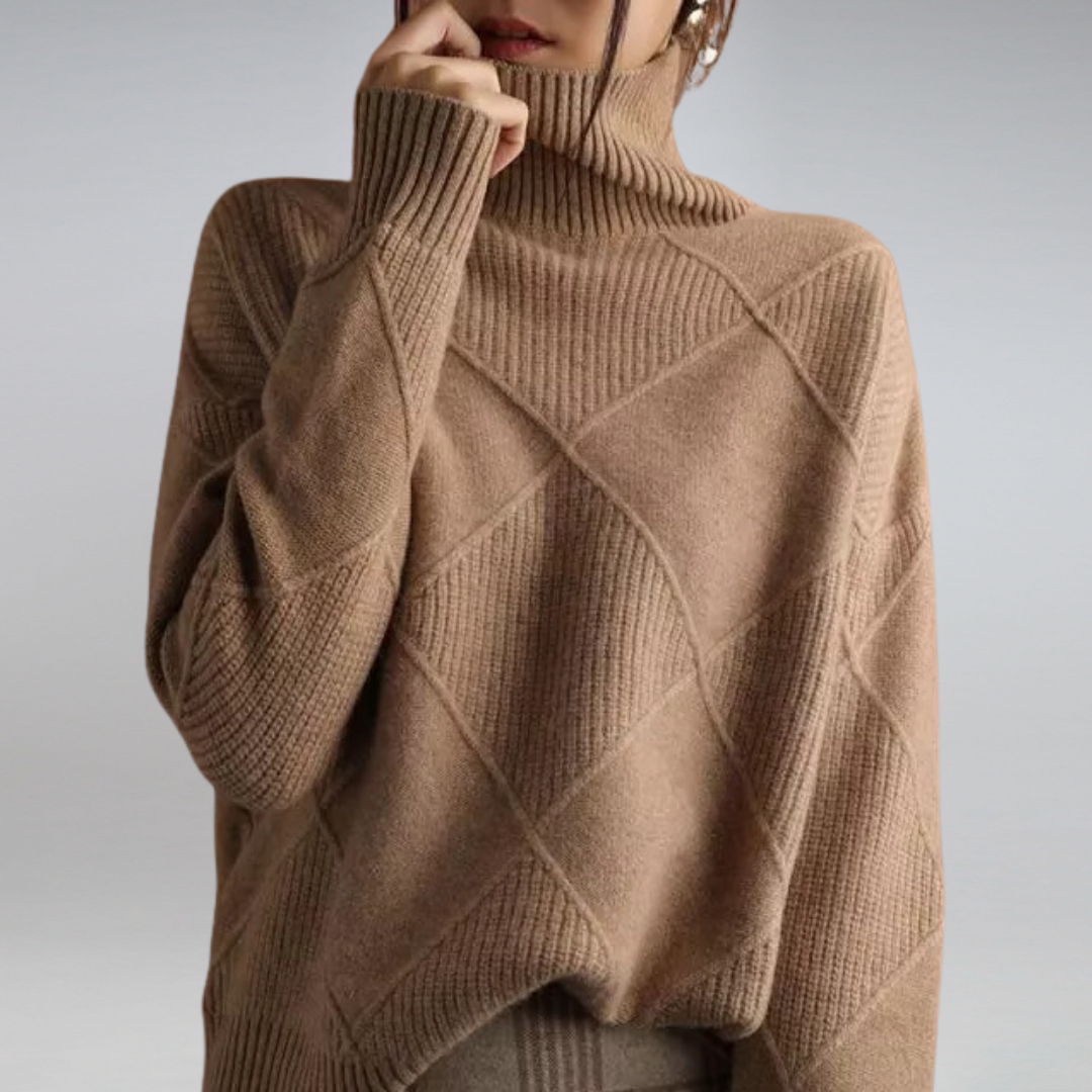 Femme Pull col roulé oversize | Long
