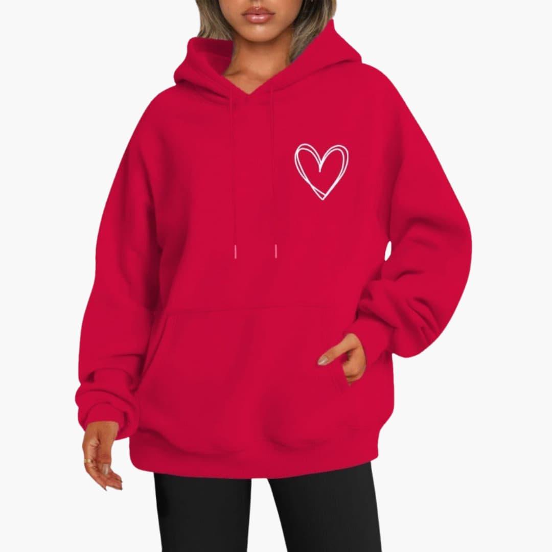 Sweat à capuche femme | Imprimé cœur