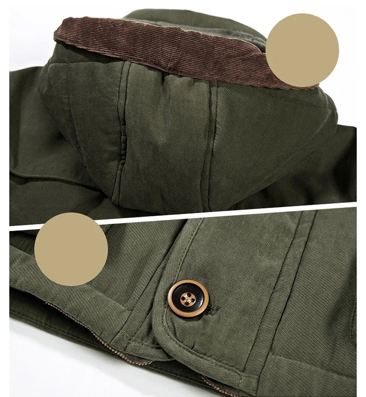 Herren Lang Winterjacke | Mit Kapuze