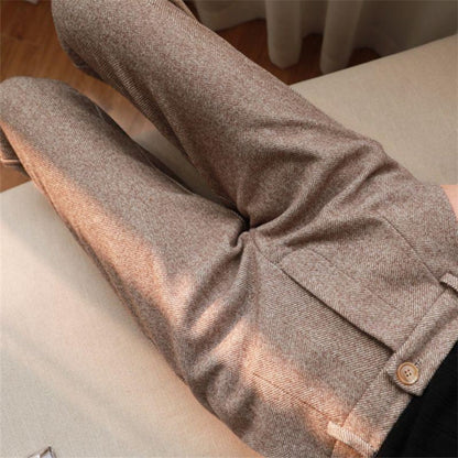 Pantalon femme à motif chevrons et taille haute – Gigliola