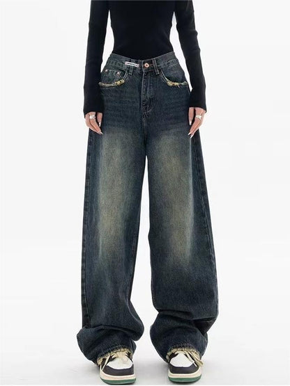 Jean baggy boyfriend vintage délavé foncé