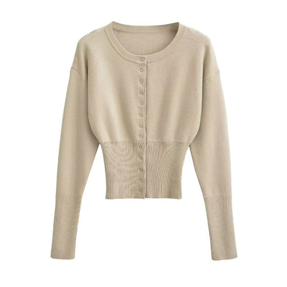 Cardigan tricoté à boutons et manches longues pour femmes - Claudia