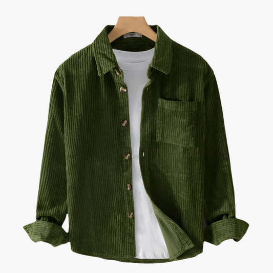 Chemise oversize en velours côtelé homme | Manches longues