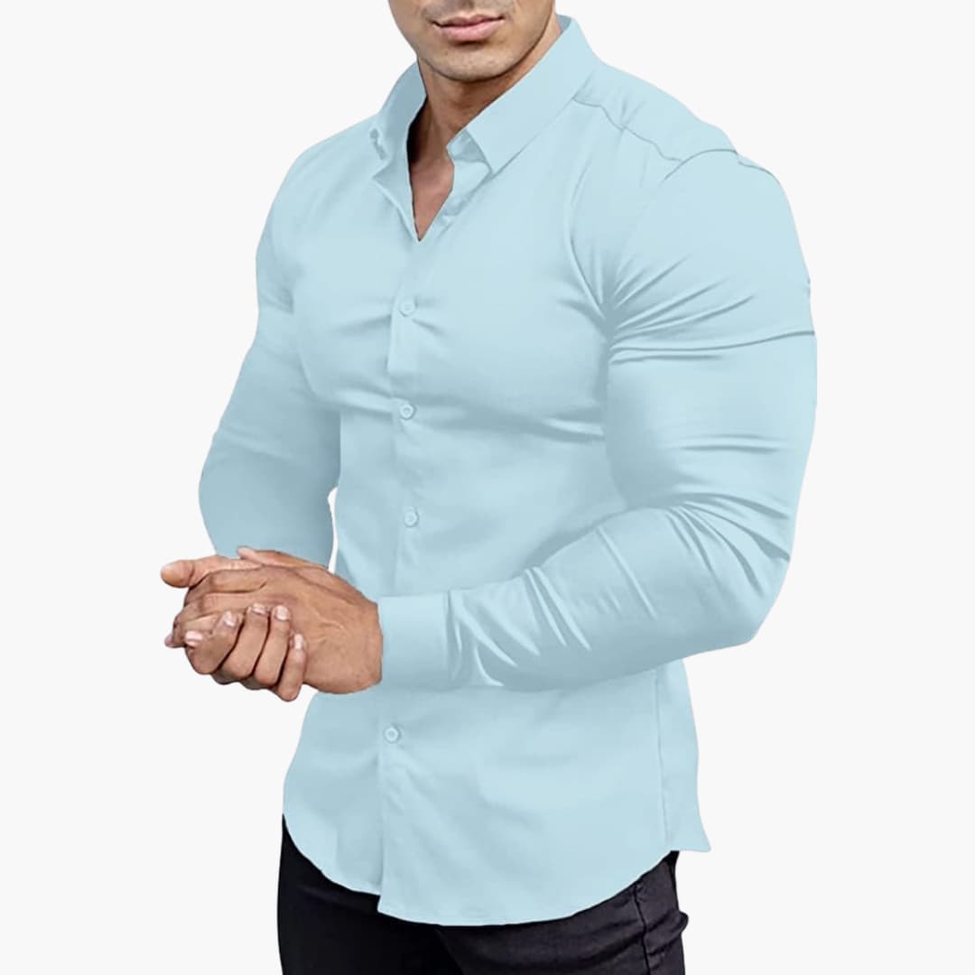 Chemise classique homme manches longues | Coupe slim