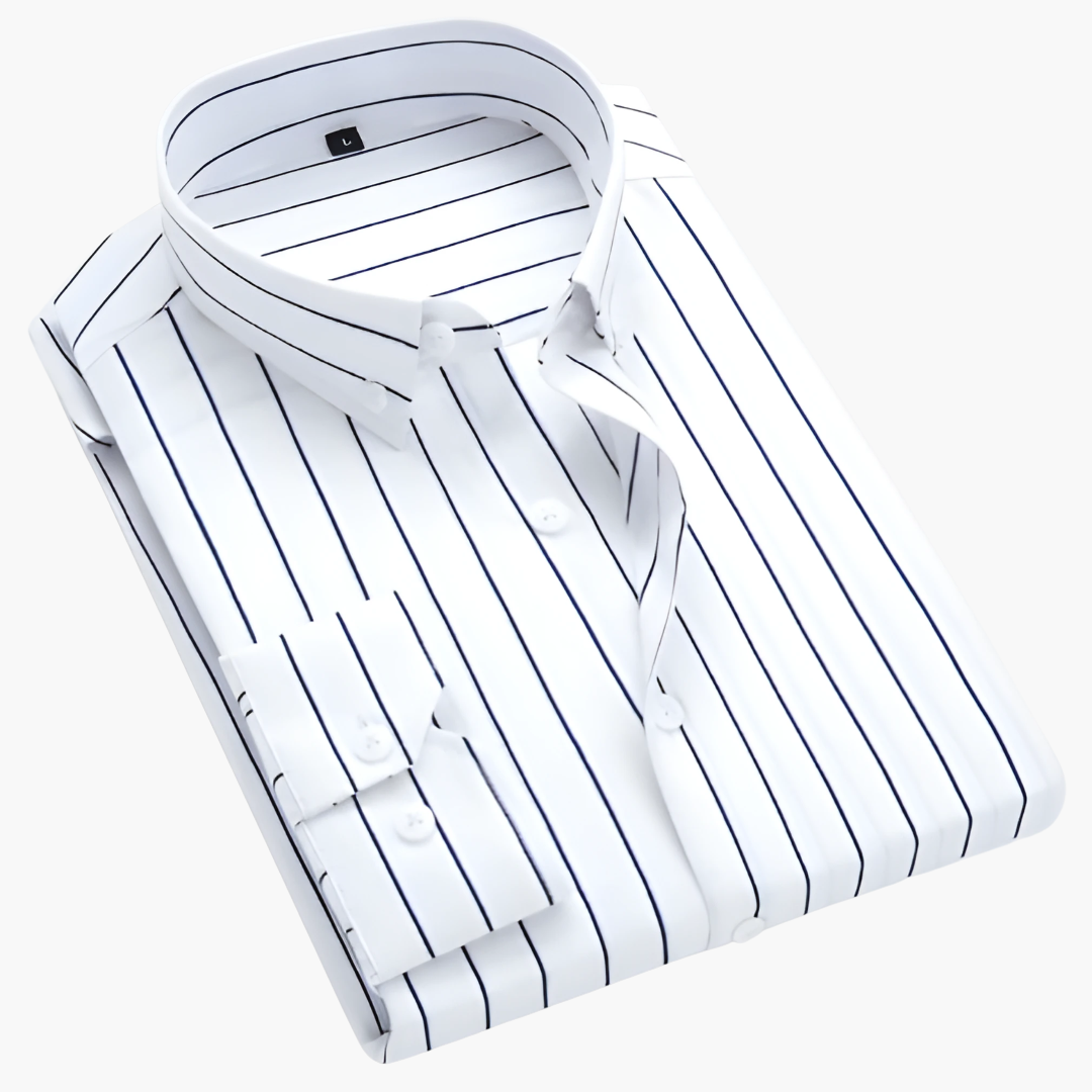 Chemise classique rayée pour homme | Manches longues