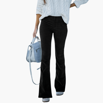Pantalon en velours côtelé élégant pour femme | Long