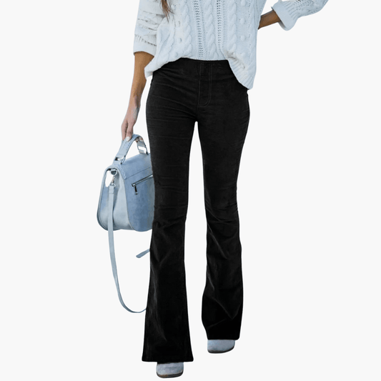 Pantalon en velours côtelé élégant pour femme | Long