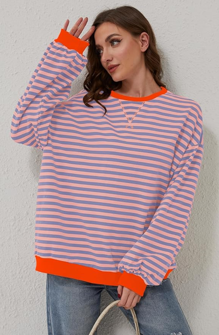 Damen Gestreiftes Pullover | Oversize