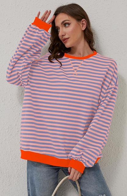 Damen Gestreiftes Pullover | Oversize