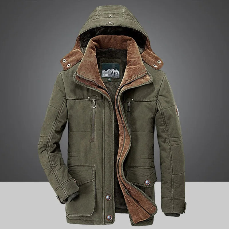 Herren Lang Winterjacke | Mit Kapuze