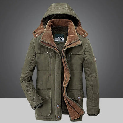 Herren Lang Winterjacke | Mit Kapuze
