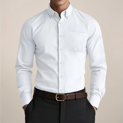 Chemise homme décontractée à manches longues avec patte de boutonnage | avec poche poitrine