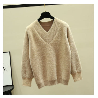 Maglione da donna con scollo a V e maniche lunghe – Rina