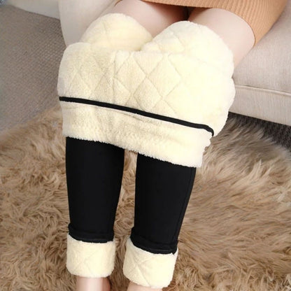 Leggings invernali neri con fodera in pile da donna – Santina