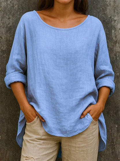 Femme Blouse en lin | Manches longues