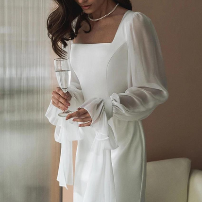 Robe blanche maxi pour invitées de mariage
