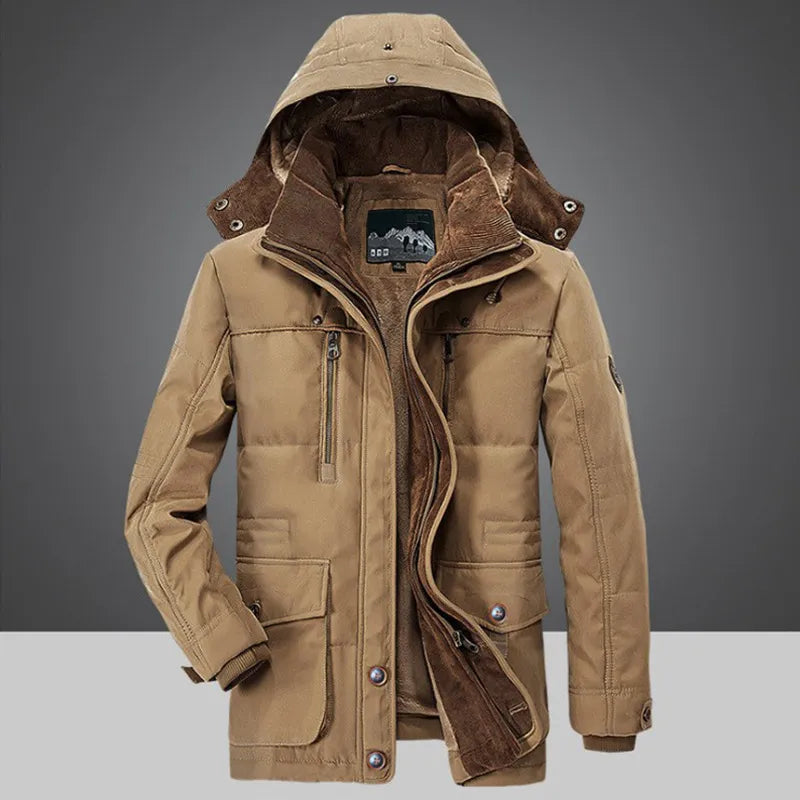 Herren Lang Winterjacke | Mit Kapuze