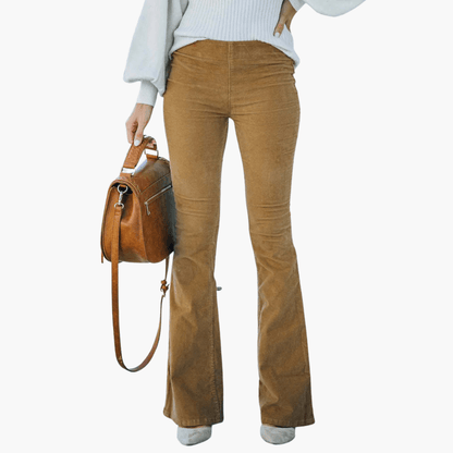 Pantalon en velours côtelé élégant pour femme | Long