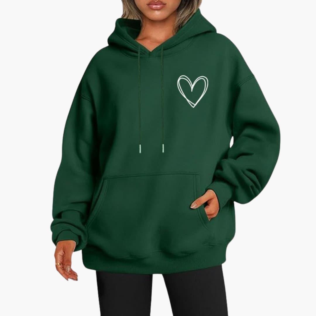 Sweat à capuche femme | Imprimé cœur