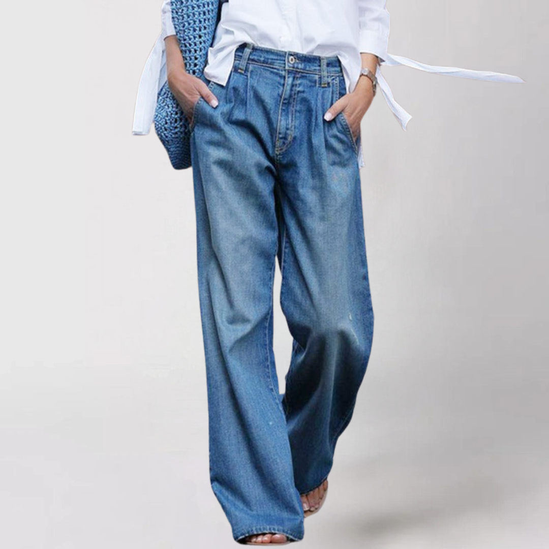 Jean baggy à jambes larges pour femmes | Décontracté