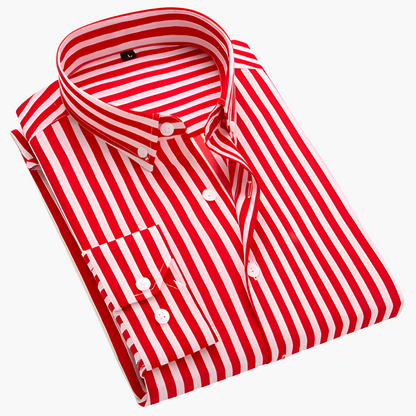 Chemise classique rayée pour homme | Manches longues