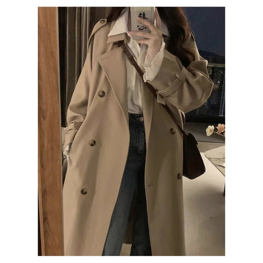 Long trench-coat double boutonnage pour femmes - Clotilde