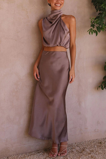 Robe maxi dos nu pour invitées de mariage pour femmes
