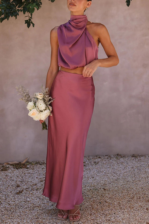 Robe maxi dos nu pour invitées de mariage pour femmes