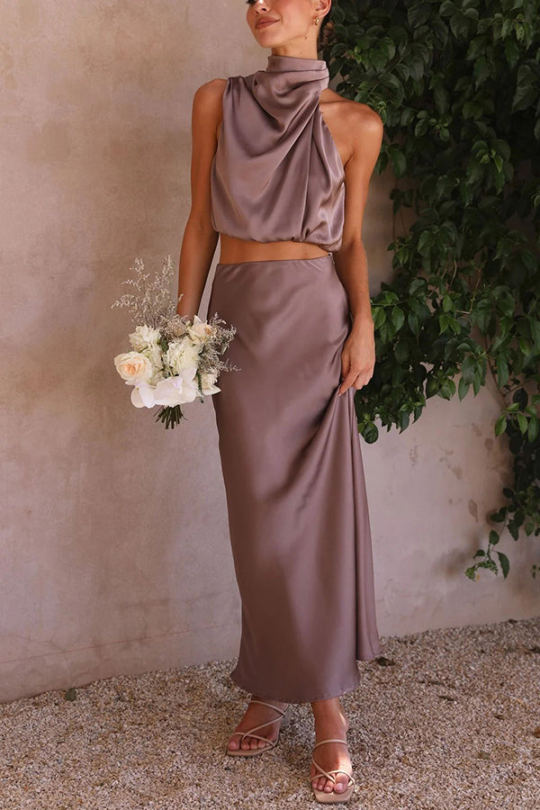 Robe maxi dos nu pour invitées de mariage pour femmes
