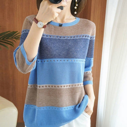 Pull tricoté color block pour femmes – Alfonsina