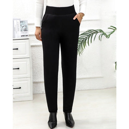 Leggings invernali neri con fodera in pile da donna – Santina
