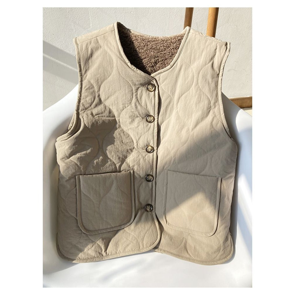 Veste matelassée réversible avec doublure polaire pour femmes – Oria