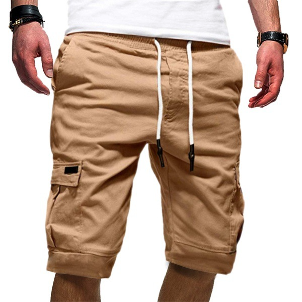 Short cargo décontracté homme avec cordon de serrage | Multiples poches