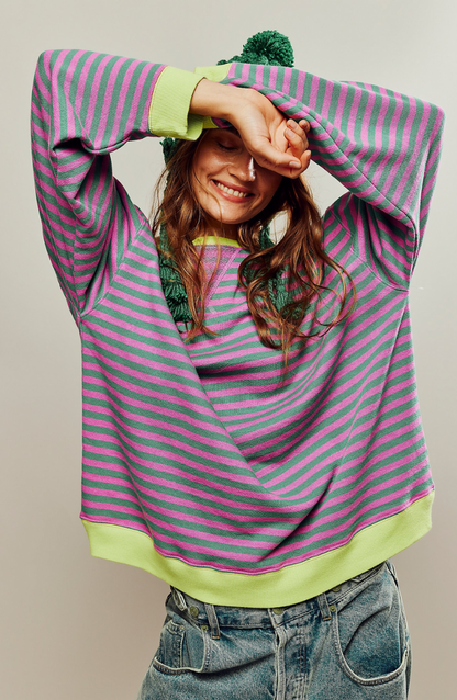 Damen Gestreiftes Pullover | Oversize